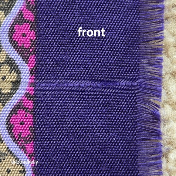 Wool Scarf Lightweight Pink Purple Floral - Picture 5 of 13